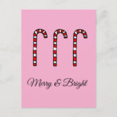 Candy Cane Merry & Bright Feestdagenkaart (Voorkant)