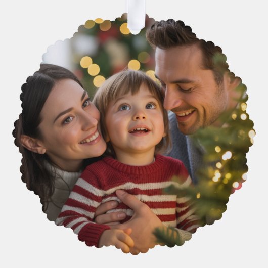 Candy Cane Merry & Bright Retro Kerstfoto Ornament Kaart (Achterkant)