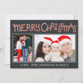 Candy Cane Merry Christmas 2-fotokaart Feestdagenkaart (Voorkant)