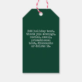 Candy Cane Merry Christmas Custom Text Dark Green Cadeaulabel (Achterkant)
