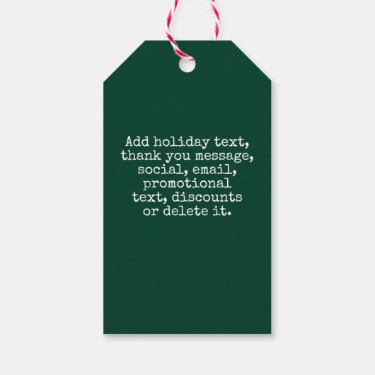 Candy Cane Merry Christmas Custom Text Dark Green Cadeaulabel (Achterkant)