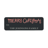 Candy Cane Merry Christmas Gift Label (Voorkant)