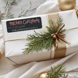Candy Cane Merry Christmas Gift Label