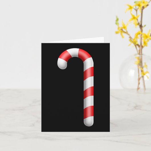 Candy Cane Merry Christmas Lights Cute Santa Hat P Kaart (Gele Bloem)
