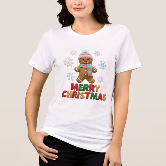 Candy Cane Merry Christmas T-Shirt | Sweet T-Shirt (Voorkant)