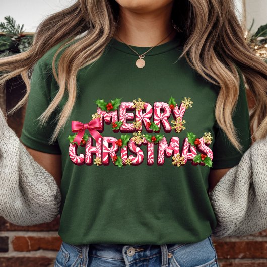 Candy Cane Merry Christmas T-Shirt | Sweet T-Shirt