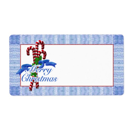 Candy Cane Merry Christmas Verzendlabels Etiket (Voorkant)