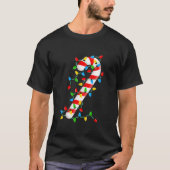 Candy Cane Merry en Bright kerstlampjes Snoep T-shirt (Voorkant)