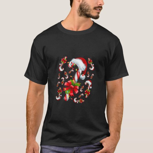 Candy Cane Merry en Bright Red and White Funny Ch T-shirt (Voorkant)