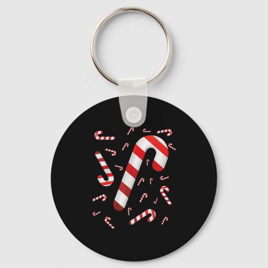 Candy Cane Merry en Bright rood en wit Snoep Co Sleutelhanger (Voorkant)