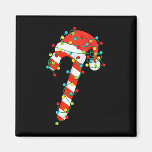 Candy Cane Merry en felle kerstverlichting Mannen Magneet