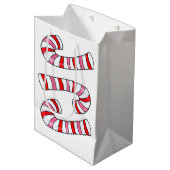 Candy Cane Merry kerstcadeaus Medium Cadeauzakje (Voorkant Gekanteld)