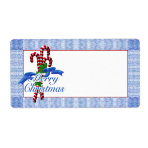 Candy Cane Merry-kerstlabels Etiket