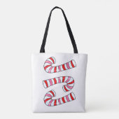 Candy Cane Merry Kerstmis Canvas tassen (Achterkant)