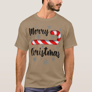 Candy Cane Merry Kerstroet en White Snoep Sno T-shirt
