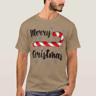 Candy Cane Merry Kerstroet en White Snoep Sno T-shirt