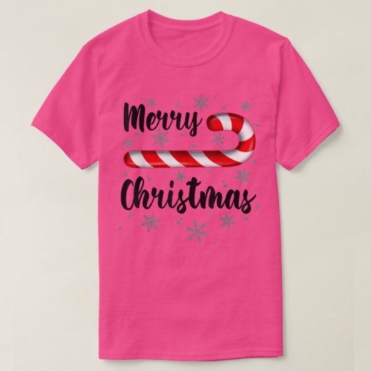 Candy Cane Merry Kerstroet en White Snoep Sno T-shirt (Design voorkant)