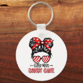 Candy Cane Messy Bun Girl Christmas Xmas Holiday G Sleutelhanger (Voorkant)