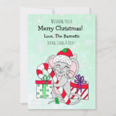 Candy Cane met kerstmannetje Feestdagenkaart (Voorkant)