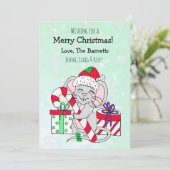 Candy Cane met kerstmannetje Feestdagenkaart (Staand voorkant)