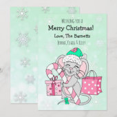 Candy Cane met kerstmannetje Feestdagenkaart (Voorkant / Achterkant)