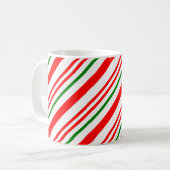Candy Cane met kerstrode strepen Koffiemok (Voorkant links)