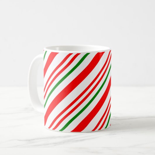 Candy Cane met kerstrode strepen Koffiemok (Voorkant links)