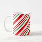 Candy Cane met kerstrode strepen Koffiemok (Links)