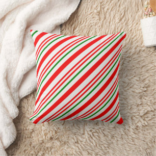 Candy Cane met kerstrode strepen Kussen