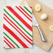 Candy Cane met kerstrode strepen Theedoek (Quarter Fold)