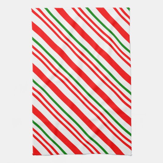 Candy Cane met kerstrode strepen Theedoek (Verticaal)