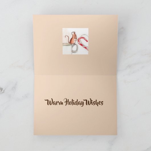 Candy Cane Mice Holiday Feestdagen Kaart (Binnen)