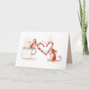 Candy Cane Mice Holiday Feestdagen Kaart
