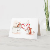 Candy Cane Mice Holiday Feestdagen Kaart (Voorkant)