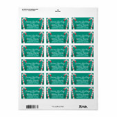 Candy Cane Mint-kerstsons Greetings Etiket (Full Sheet)