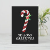 Candy Cane Modern Bold Custom Kerstmis Feestdagenkaart (Staand voorkant)