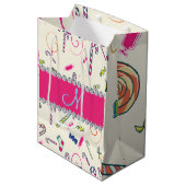 Candy Cane Monogram Medium Cadeauzakje (Voorkant Gekanteld)