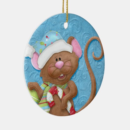 Candy Cane Mouse Holiday Ornament (Rechts)