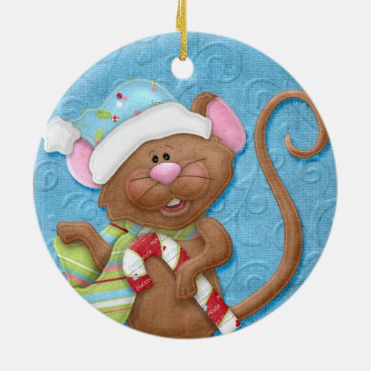 Candy Cane Mouse Holiday Ornament (Achterkant)