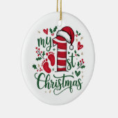 Candy Cane “My 1st Christmas” with Photo Keramisch Ornament (Rechts)