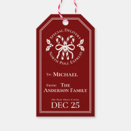 Candy Cane North Pole Express Special Delivery Cadeaulabel