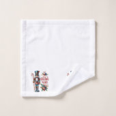 Candy Cane Notenkraker Sweet Christmas Wishes Bad Handdoek (Wasdoekje)