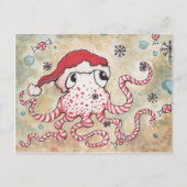 Candy Cane Octopus Briefkaart (Voorkant)