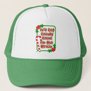 Candy Cane op Brain Christmas Funny Slogan Trucker Pet