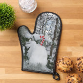 Candy Cane op sneeuw bedekte boom Ovenwant (Top down)
