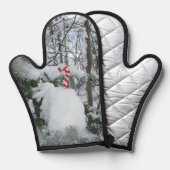 Candy Cane op sneeuw bedekte boom Ovenwant (Voorkant / Achterkant)