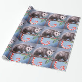 Candy Cane Opossum inpakpapier (Uitgerold)