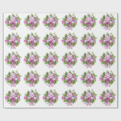 Candy Cane Paarse en roze kerst Cadeaupapier (Vlak)