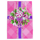 Candy Cane Paarse en roze kerst Medium Cadeauzakje (Achterkant)