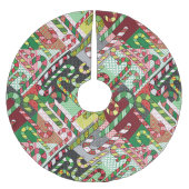 Candy Cane Patchwork Patroon Kerstboom Rok (Voorkant)